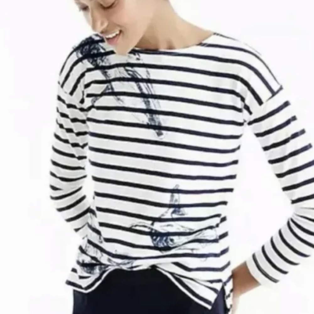 J. Crew Wildlife Conservation Striped Whale Top.